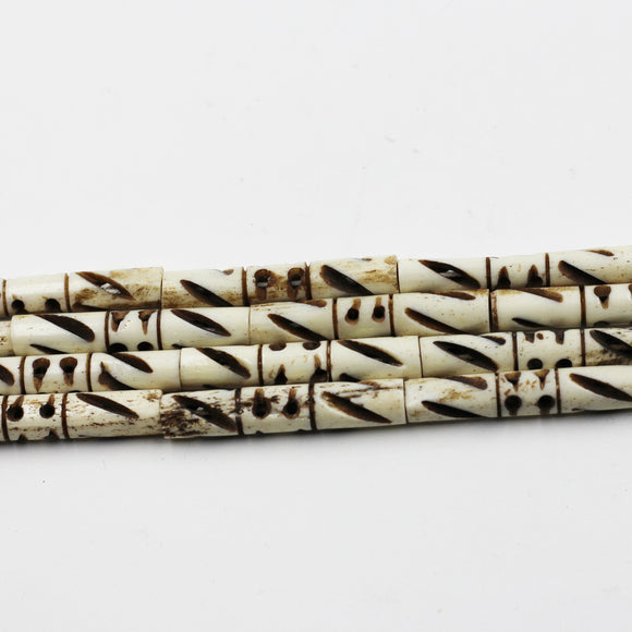 (African 020)  African Batik Bone Beads
