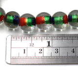 (INDIA 005) Blue, Red & Green With Clear Glass Beads
