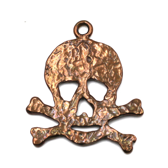 Bronze Skull & Crossbones Pendant