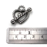 (Stg-063-8607) Sterling Heart Twist Toggle Clasp