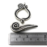  Heavy Sterling Swirl Toggle Clasp