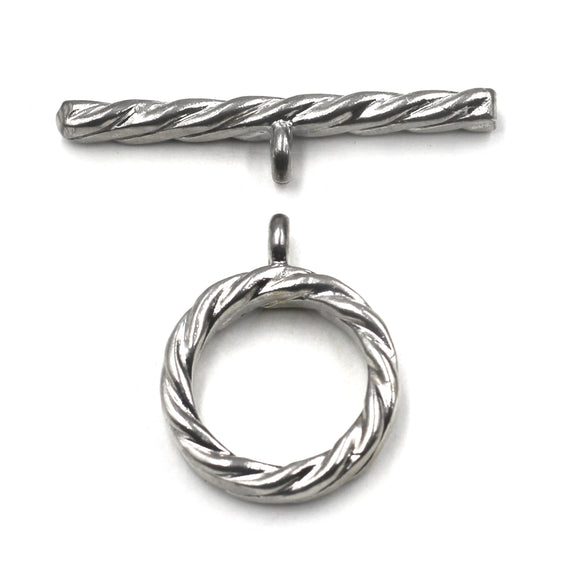 Sterling Silver Twist Toggle