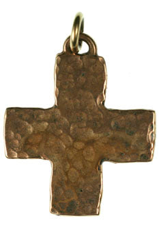 Bronze hammered texture cross