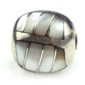 Inlay Twist Round 13 mm White Mother-of-pearl