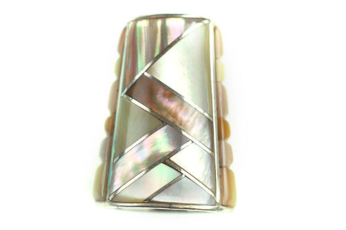 Inlay Cone 12 x 9 mm Brown and Gold Lip Shell