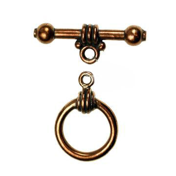 (bzct119-8602) Solid Bronze Roman Era style ring & toggle clasp