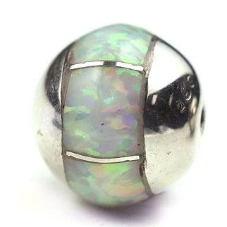 Inlay Round 10 mm White Synth Opal
