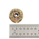 (bzbd009-9394) Handmade Solid Bronze 12mm Round Triple Spacer Bead