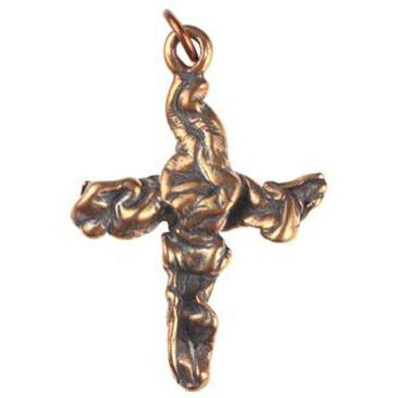 (bzp037-9731) Bronze free form heavy 54mm cross