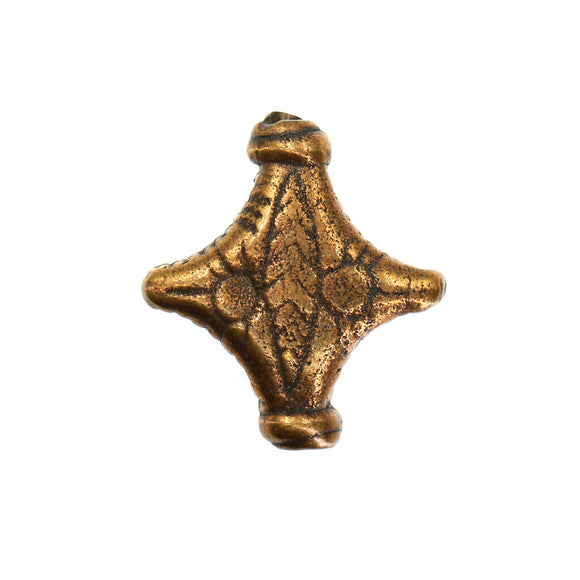 (bzbd066-9897) Bronze 4-Point Star Bronze Bead
