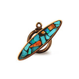 Bronze Inlay Toggle with Turquoise and Spiny Oyster