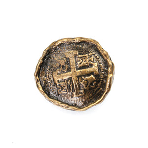 (bzbn024-N0535) Bronze Cross Button Clasp.