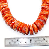 (spiny017) Large Orange Spiny Oyster Rondell Beads