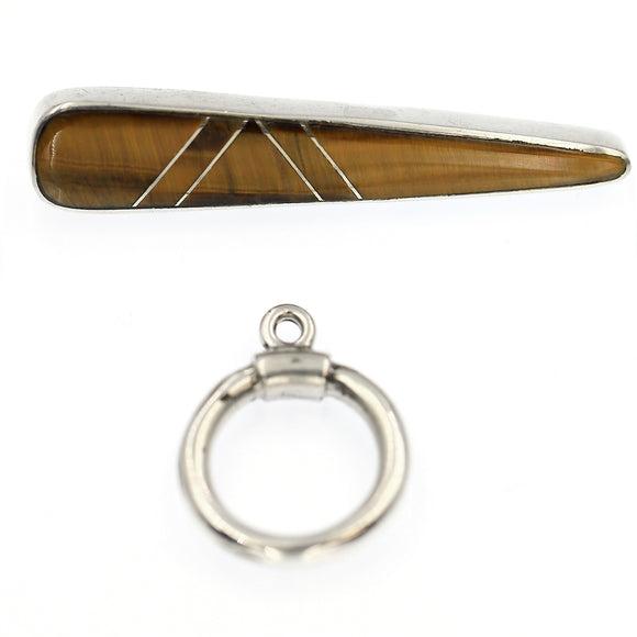 inlay toggle with tiger's eye