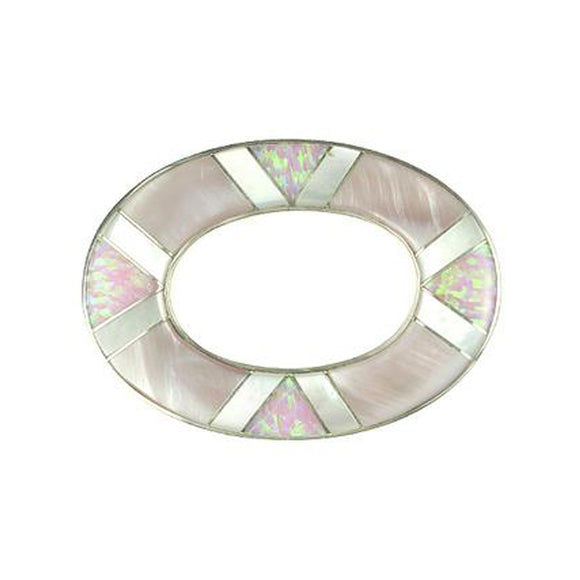 Inlay Large Loop  Pink Mussel, Pink Synth. Opal and White MOP