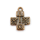 (bzp052-n0523) Bronze "Peace" Cross Pendant