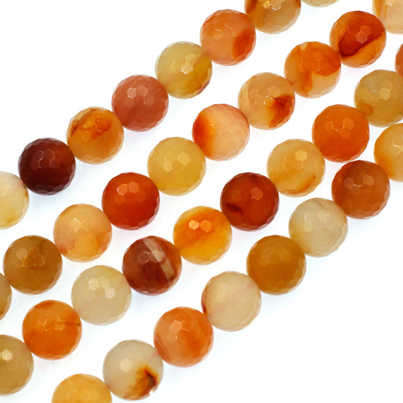 (carn009) Faceted 14mm Natural Carnelian