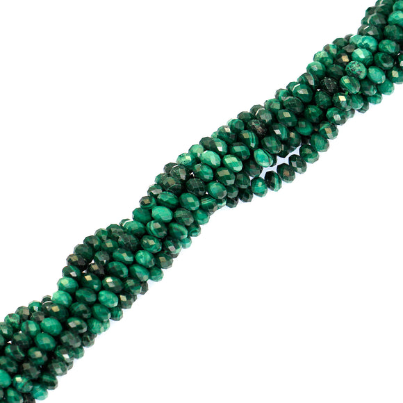 (mal005) 4mm Faceted Malachite Roundels