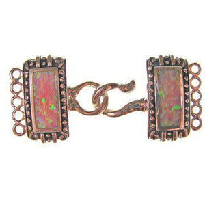 ICL-015  Pink Synth double sided Opal multi strand clasp