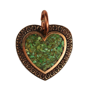 Bronze Heart Pendant w/ Turquoise Inay