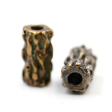 (bzbd004-9318) Bronze rough bark textured bead. - Scottsdale Bead Supply