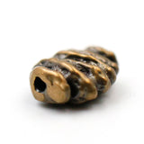 (bzbd011-9396) Bronze flattened bee hive shape bead - Scottsdale Bead Supply