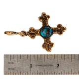 (OOAK025) Bronze Turquoise Cross
