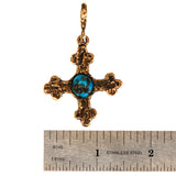 (OOAK025) Bronze Turquoise Cross