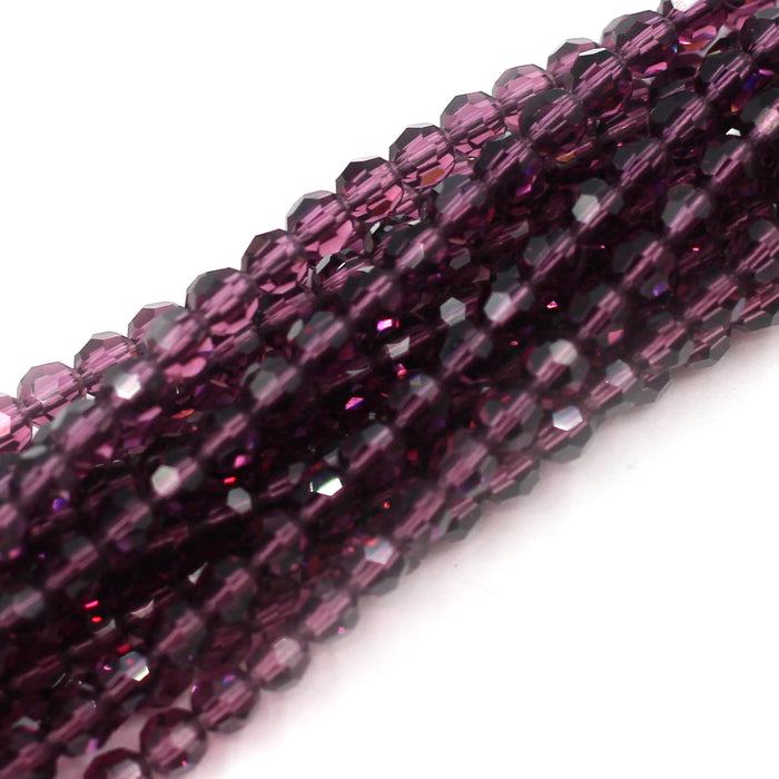 4mm Round Amethyst Swarovski Crystal