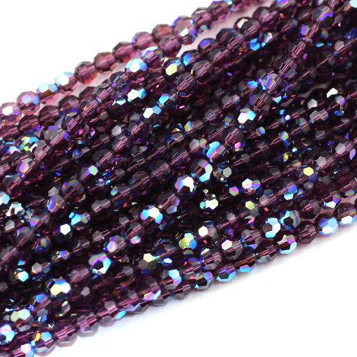 4mm Round Amethyst AB Swarovski Crystal