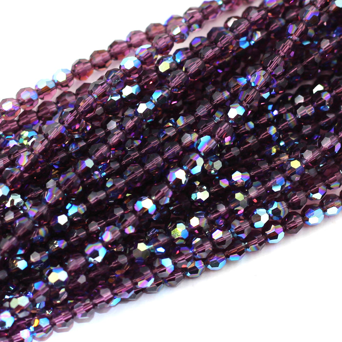 4mm Round Amethyst AB Swarovski Crystal