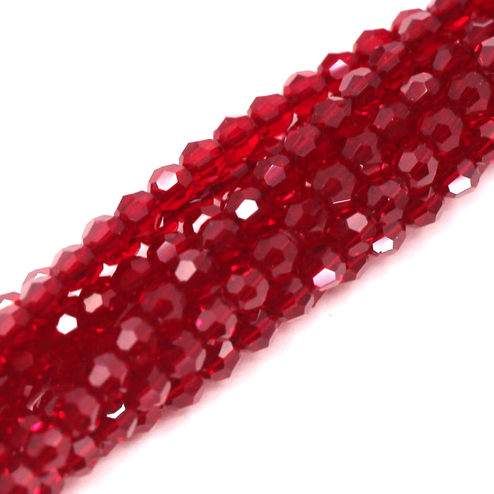 4mm Round Siam Swarovski Crystal