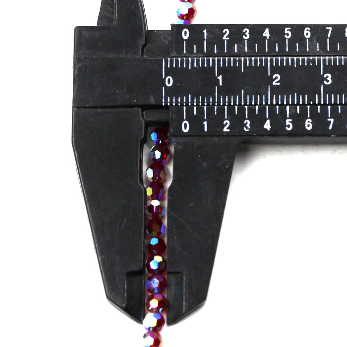 4mm Round Siam AB x 2 Swarovski Crystal