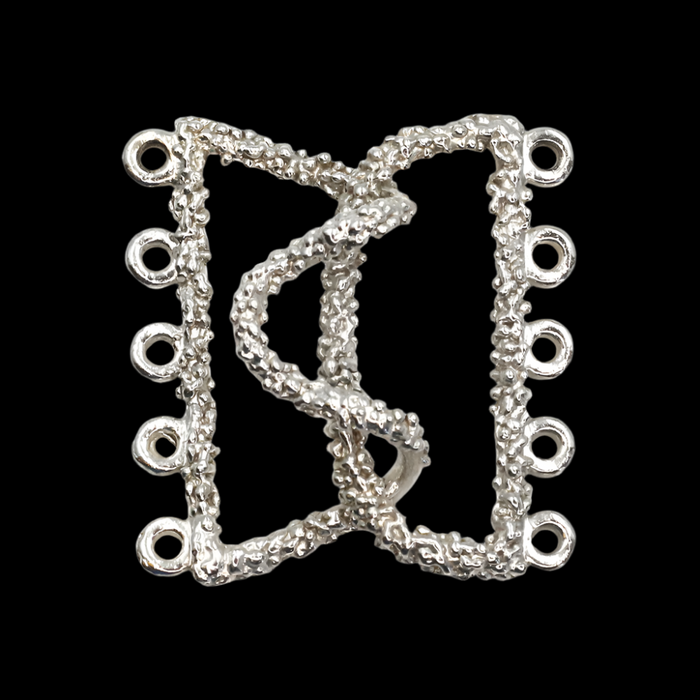 (SCL-004) Five Strand Textured Hook & Eye Clasp