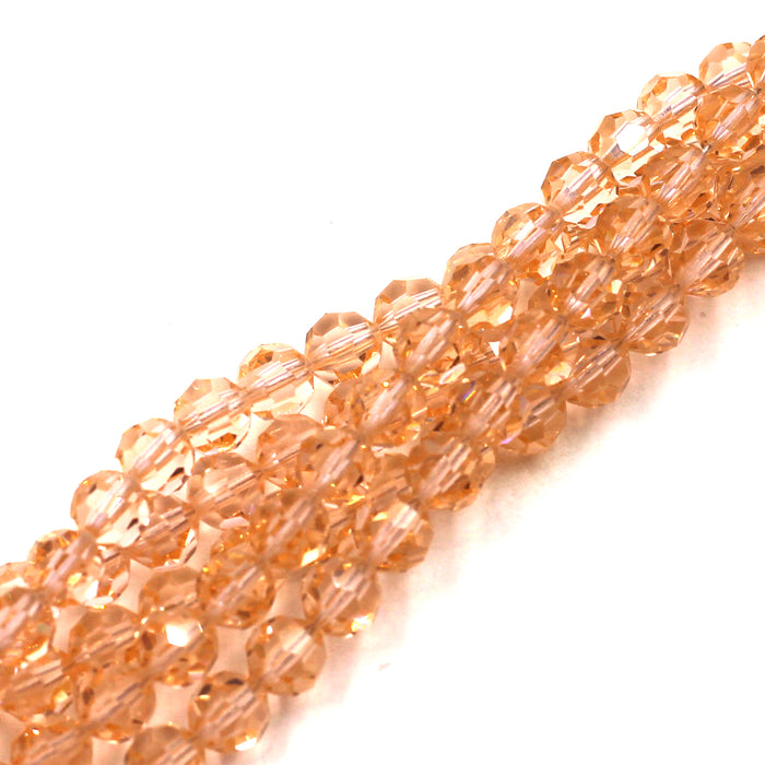 6mm Round Lt. Peach Swarovski Crystal