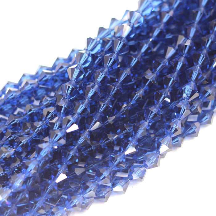 8mm Bicone Dark Sapphire Swarovski Crystal