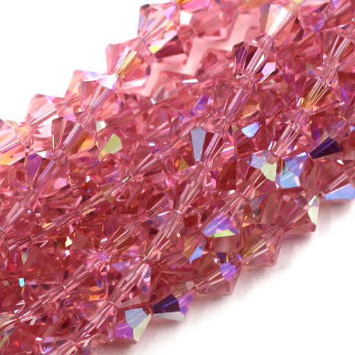 8mm Bicone Lt. Rose AB Swarovski Crystal