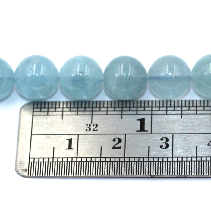 (AQUA-007) 10mm Round Aquamarine Beads