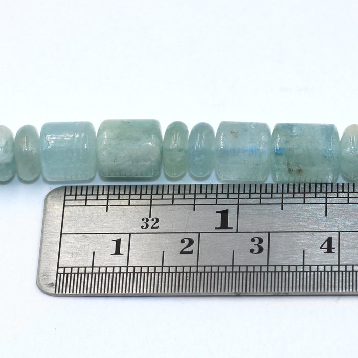 (AQUA-008). Graduated Barrel Roundelle Aquamarine