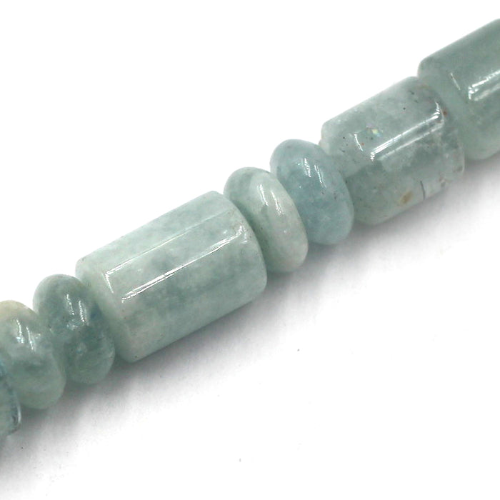 (AQUA-008). Graduated Barrel Roundelle Aquamarine