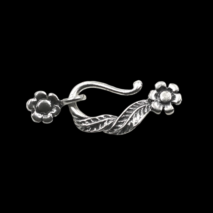 (SCL-029) Large Sterling Flower Hook Clasp