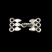 Silver three-strand clasp on a black background