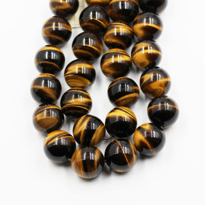 (tig014)  Large 18 mm. round Golden Tiger Eye beads