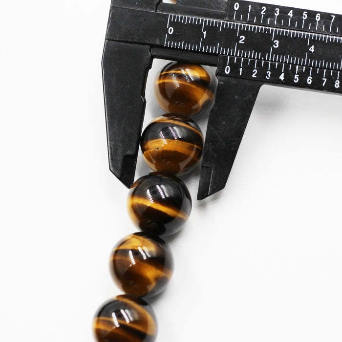 (tig014)  Large 18 mm. round Golden Tiger Eye beads