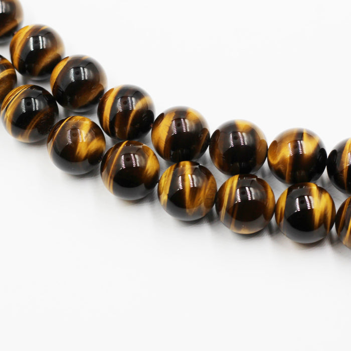 (tig014)  Large 18 mm. round Golden Tiger Eye beads