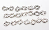 (sf204) Sterling silver free form textured links (set of twos)