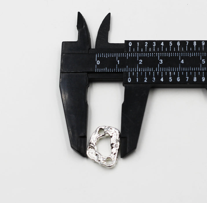 (sf024) Sterling silver free form textured links (set of twos)