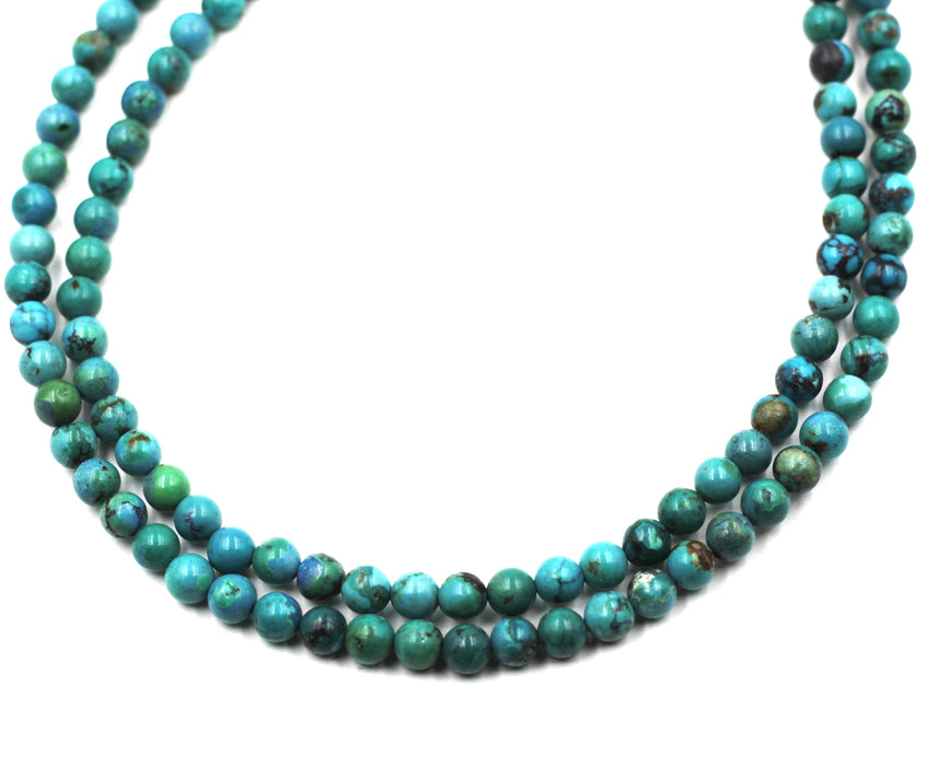 (Turq 109)  6mm. Round Turquoise beads