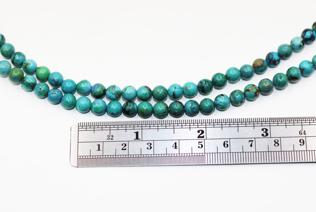 (Turq 109)  6mm. Round Turquoise beads