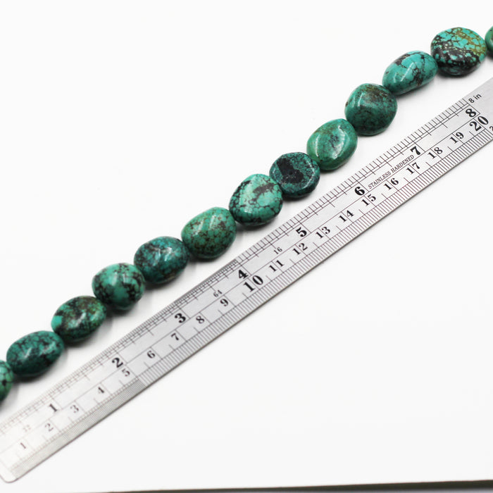 TURQ-112) Turquoise Spider Web Nuggets Bead Strand